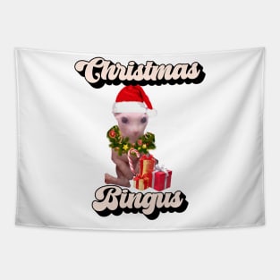 Christmas Bingus Meme - Funny Beloved Bingus Cat Design Tapestry