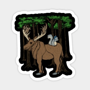 Moose And Squirrel Magnet