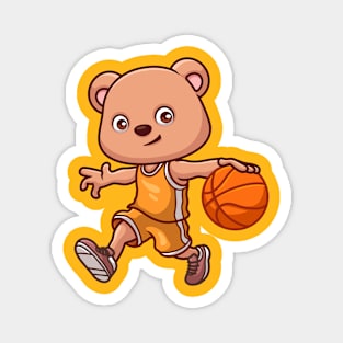 Basketball Bear Cute Cartoon Magnet