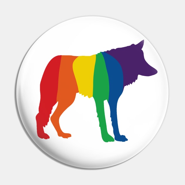 Rainbow Wolf Pin by Slightly Unhinged