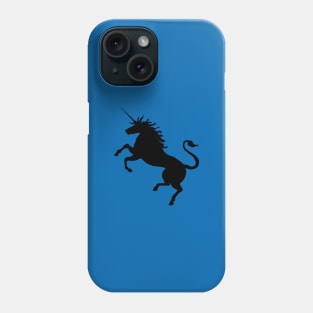 Black Coloured Rearing Scottish Unicorn On Saltire Blue Background Phone Case