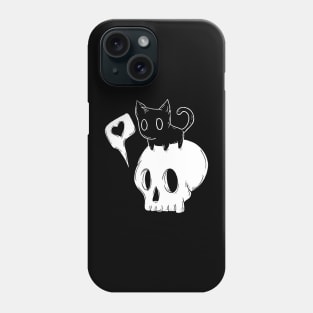 Skull and kitty Phone Case