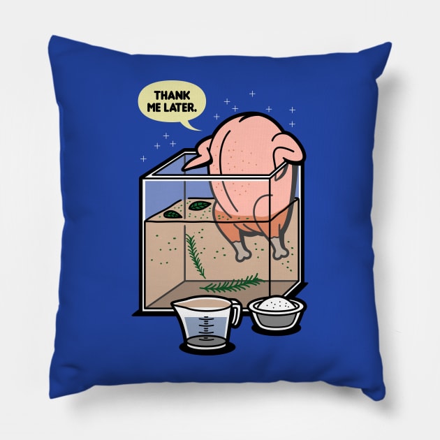 Funny Original Christmas New Year Holiday Turkey Cooking Cartoon Pillow by BoggsNicolas