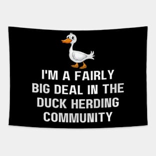 funny duck herding gift Tapestry