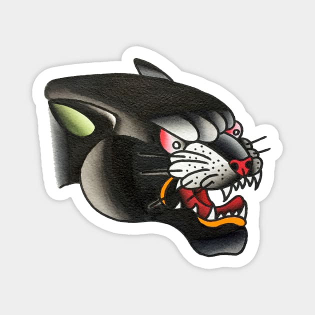 Panther Head Tattoo Design Magnet by forevertruetattoo