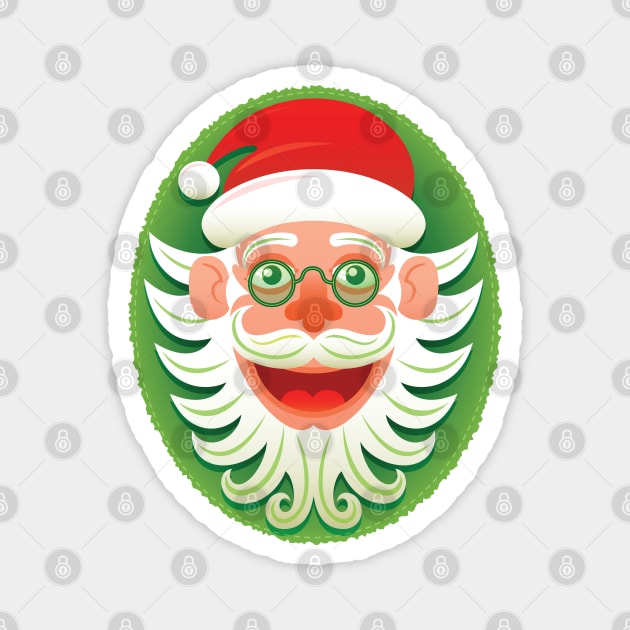 Smiling Santa Claus celebrating Christmas in Hipster style Magnet by zooco