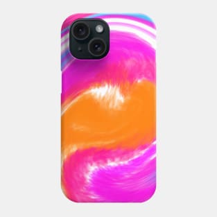 Pink blue watercolor fluid art Phone Case