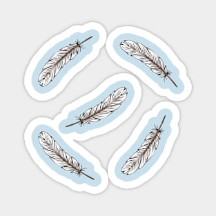 Light White Bird Feathers Magnet