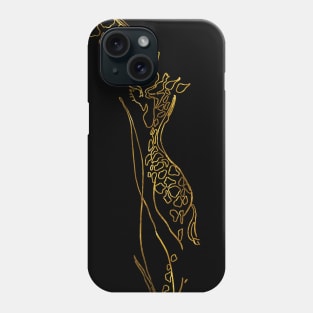 Giraffe Love BLACK & GOLD Phone Case