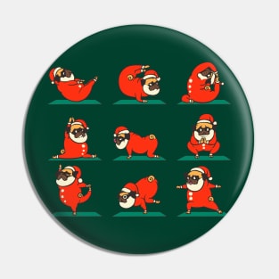 Santa Pug Yoga Pin