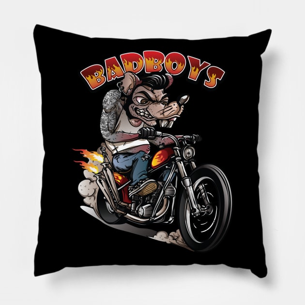 Bad Boys Rockabilly Rat Pillow by GermanStreetwear