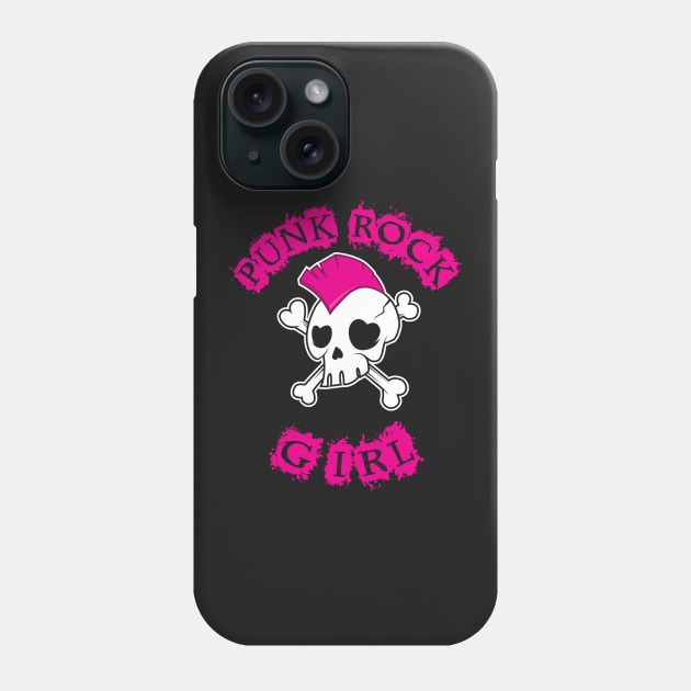 Punk Rock Girl Phone Case by dumbshirts