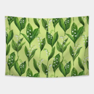 Lily of the valley on honeydew green Tapestry