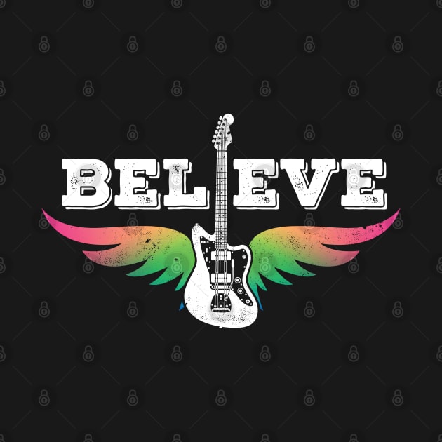 Believe Colorful Guitar Wings Offset Style Electric Guitar by nightsworthy