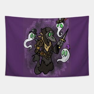 Ghostly Plague Doctor Tapestry