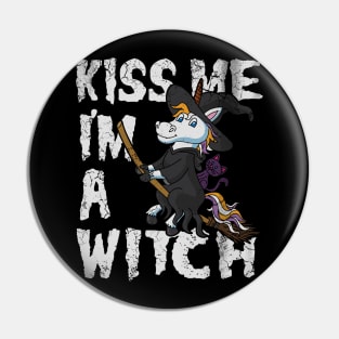 Halloween Unicorn Witch Pin