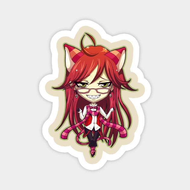 Grell in Wonderland Magnet by DasGnomo