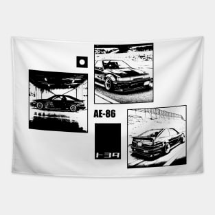 TOYOTA COROLLA AE86 LEVIN Black 'N White Archive Tapestry