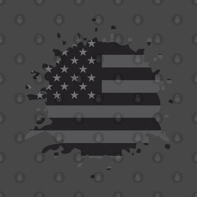 Black American Flag by Dale Preston Design