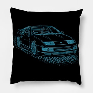 Nissan 300ZX Fairlady Z Lineart Blueprint Pillow