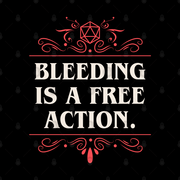 Bleeding is a Free Action Funny Tabletop RPG by pixeptional