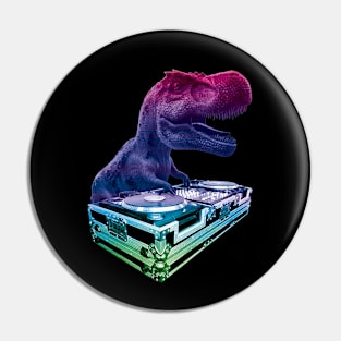 DJ T-Rex Rainbow Pin