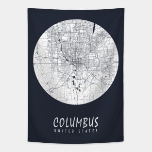 Columbus, Ohio, USA City Map - Full Moon Tapestry