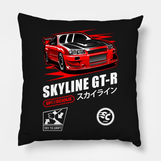 Red Nismo GT-R Pillow by pujartwork