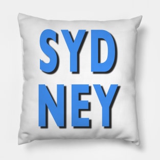 The word Sydney in tow lines with drop shadow. Pillow