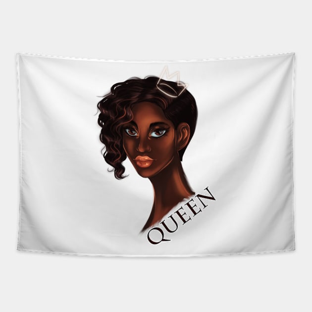 Black Queen Powerful Woman Unapologetically Black Tapestry by Ebony Rose 