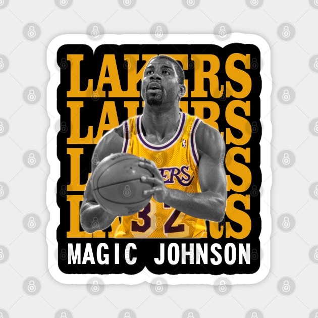 Los Angeles Lakers Magic Johnson Magnet by Thejockandnerd