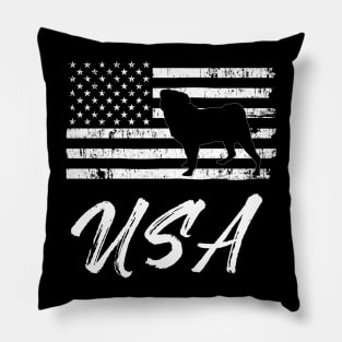 American Pug USA Flag TShirt for Pug Lovers Pillow