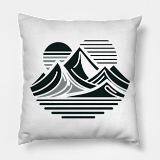 Minimalist Mountain - Abstract Horizon Pillow