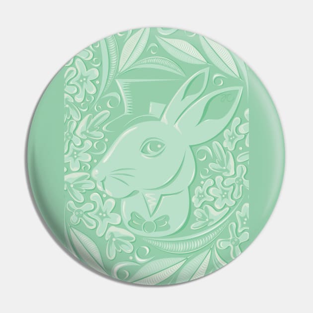 Jade Rabbit Plate Pin by elephantfeather