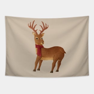 Reindeer with scarf Tapestry