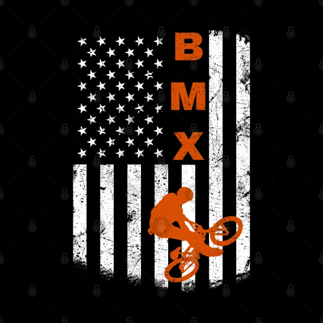 BMX Bike Sport USA American Flag for Motocross Biking Fan by tobzz
