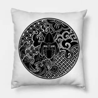 MECHA ROBOT BLACK Pillow