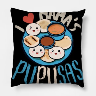 El Salvador Food, I Love Mama's Pupusas, El Salvador Flag Pillow