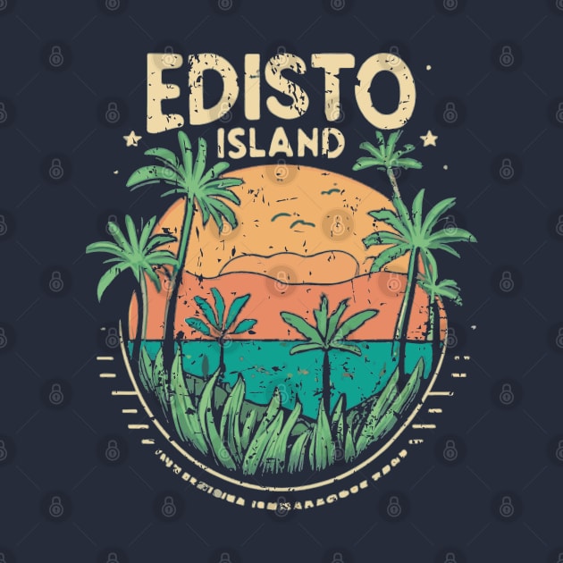 Edisto Island South Carolina Retro Palmetto Sunset by SubtleSplit