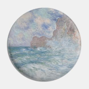 Etretat, Cliff and Porte d'Amont, Heavy Seas by Claude Monet Pin