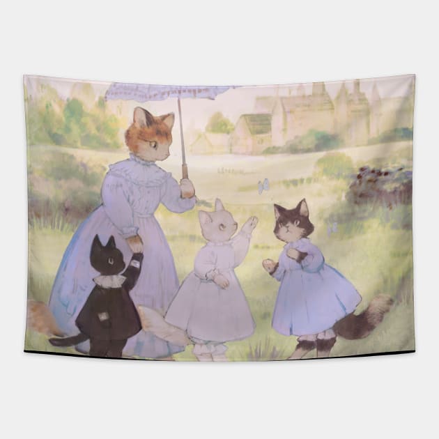 Family of cats Tapestry by rt0no