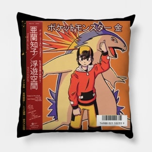 Vaporwave anime aesthetic retro video game Pillow