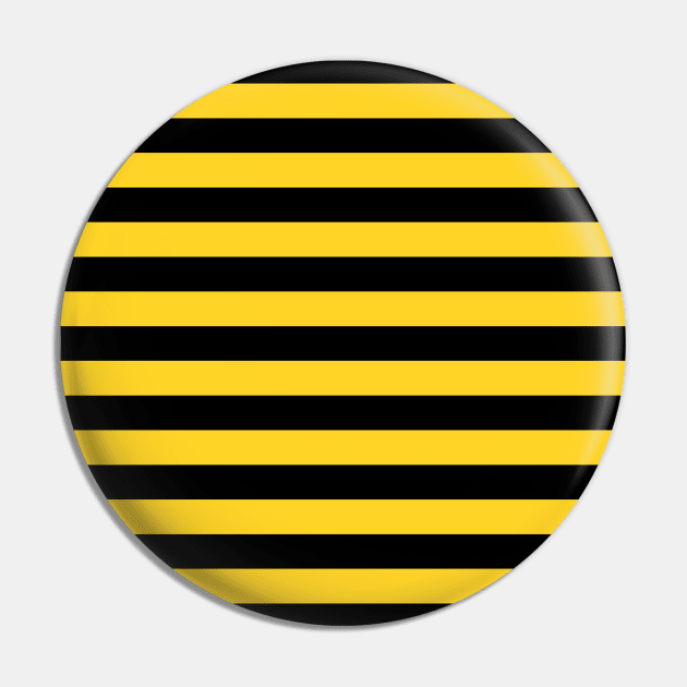 Yellow and Black Honey Bee Stripes Pin by podartist