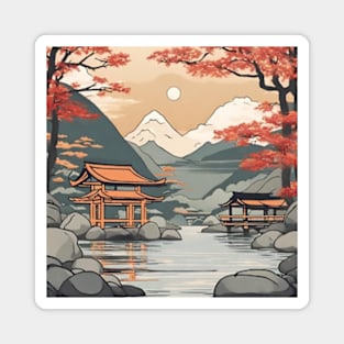 calm river of japan Magnet