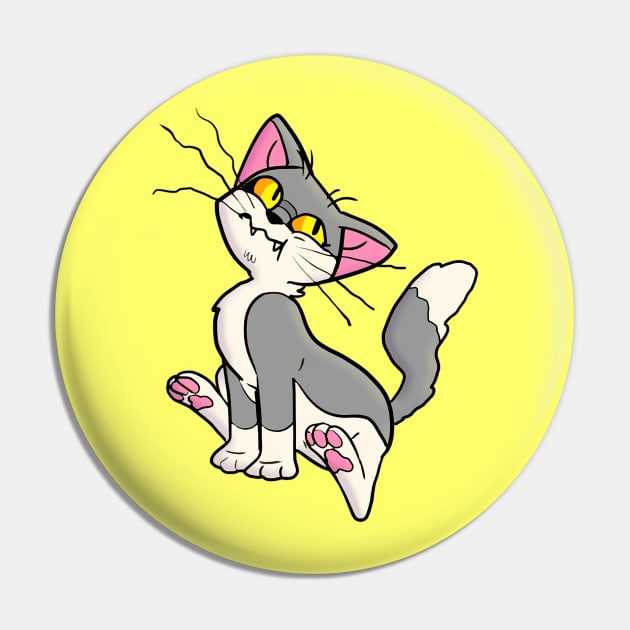 Suspicious Gray Cat Pin by Angsty-angst