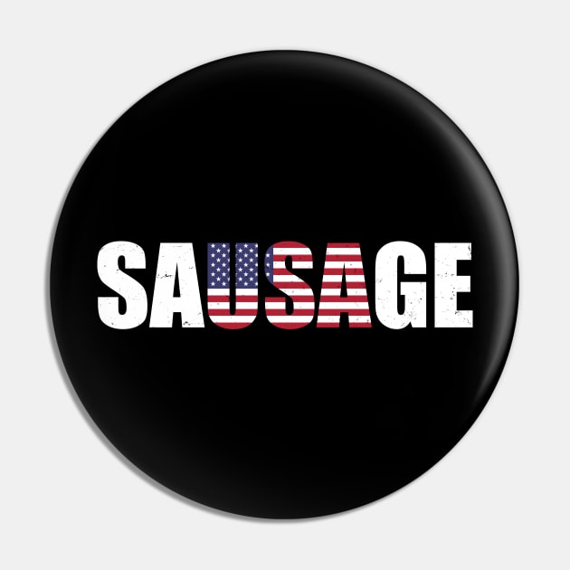 USA American Sausage Funny Pin by Sleazoid