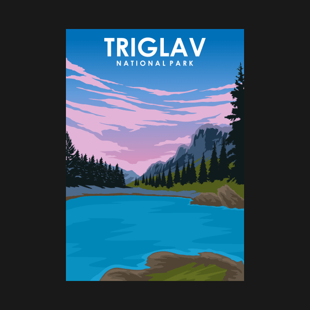 Triglav Solvenia National Park Travel Poster by jornvanhezik