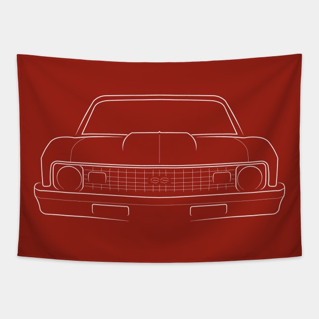 1973 Chevy Nova SS - front stencil, white Tapestry by mal_photography