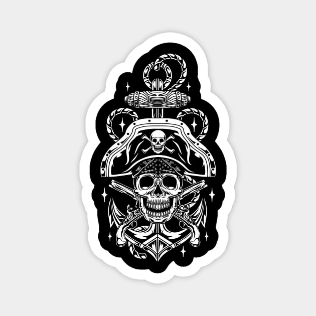 Pirate Skull Magnet by Abrom Rose