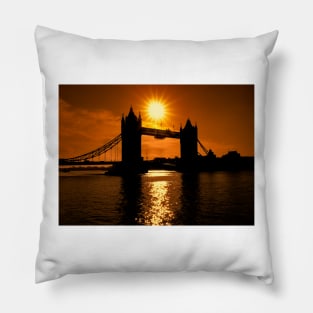 Sunrise Over Tower Bridge Pillow